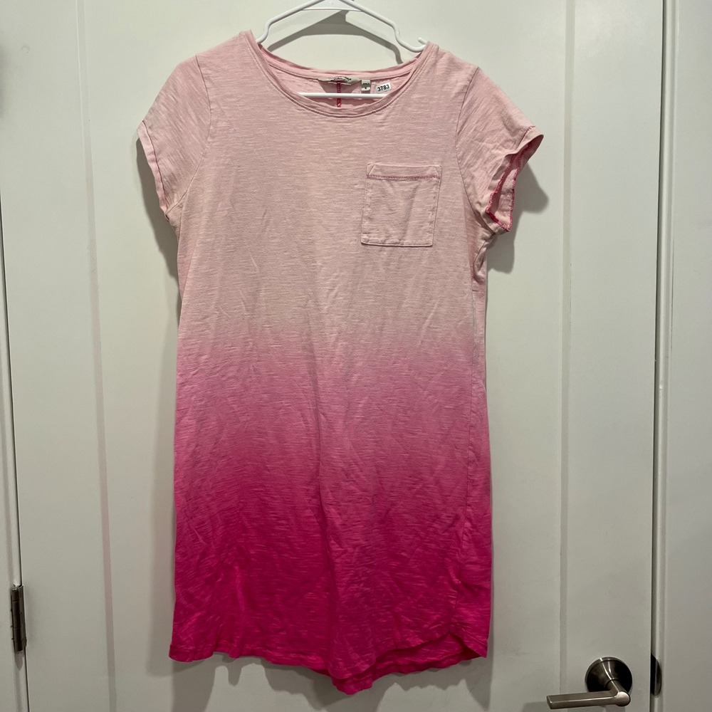 Vineyard Vines Pink Ombre Cotton Slub T-Shirt Dress Short Sleeve Small